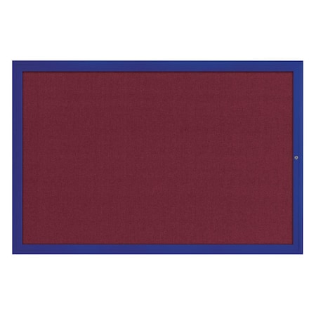 United Visual Products Hinge-less Radius Corkboard, 24"x36", Satin Alum Frame/Amethyst UVEB2436R-SATIN-AMETHY